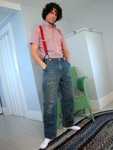 Hayseed stud in suspenders